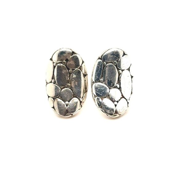 Damaged 925 Silver Dot Earrings - Picture 1 of 5